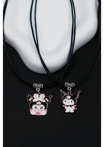 2 Adet Arkadaşlık Best Friends Kolyesi, My Melody & Kuromi Kolye modelleri
