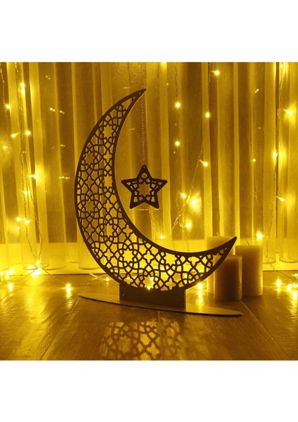 33 cm Metal Ramazan Hilali Masaüstü Islami Dekor - Ramazan Süsleri - Ev Dekorasyon - WAMH169 fırsatları