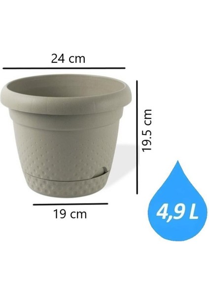 KRS-343 Dekoratif Inci Bitki Çiçek Saksı Takımı 4.9 Litre No 3 fiyatları