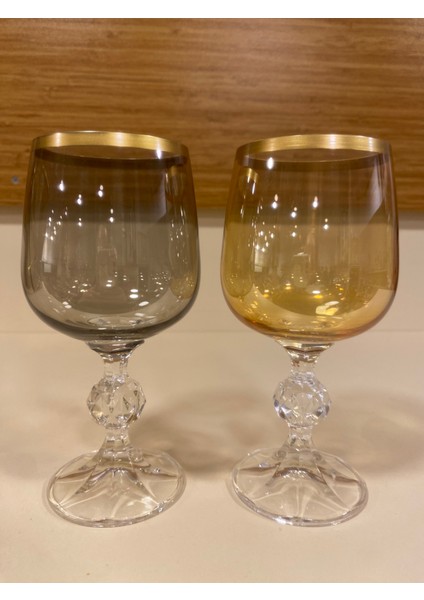 Kahve Yanı Bardak 2'li Kristal Bal ve Füme 250 ml indirimleri