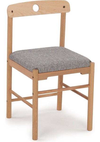 Alaçatı Kayın Gri Sandalye, Masif Ahşap Sandalye, Modern Sandalye, İskandinav Sandalye