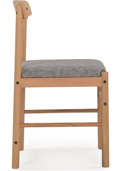Alaçatı Kayın Gri Sandalye, Masif Ahşap Sandalye, Modern Sandalye, İskandinav Sandalye