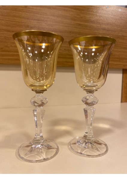 Kahve Yanı Bardak 2'li Kristal Bal Rengi 100 ml