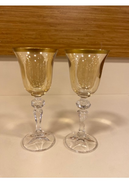 Kahve Yanı Bardak 2'li Kristal Bal Rengi 100 ml