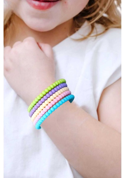 5'li Kız Çocuk Bilezik Çocuk Takı Kız Çocuk Bileklik Kız Çocuk Kırılmaz Plastik Bilezik