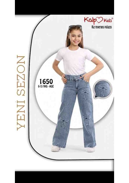 Kız Çocuk Kot Pantolon Bol Paça