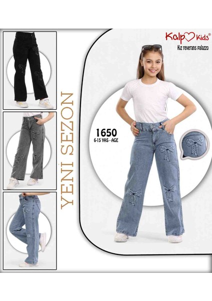Kız Çocuk Kot Pantolon Bol Paça fiyatları