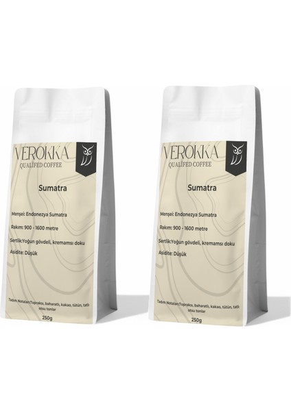 Verokka Sumatra Mandheling 2’li Paket – Filtre Kahve (2 x 250G, Yoğun & Nadir Profil)
