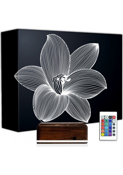 Kirppi 3D Lamba Orkide Çiçek Masa Gece Lambası