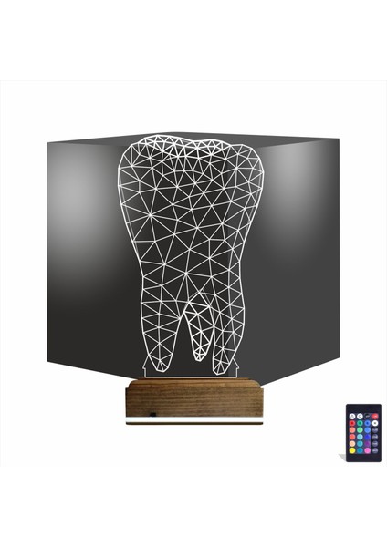 Kirppi 3D Lamba Diş V1 Masa Gece Lambası