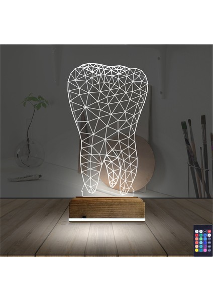 Kirppi 3D Lamba Diş V1 Masa Gece Lambası fiyatları