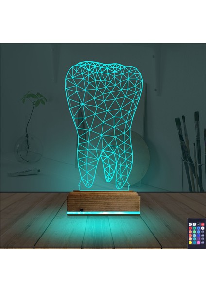 Kirppi 3D Lamba Diş V1 Masa Gece Lambası modelleri