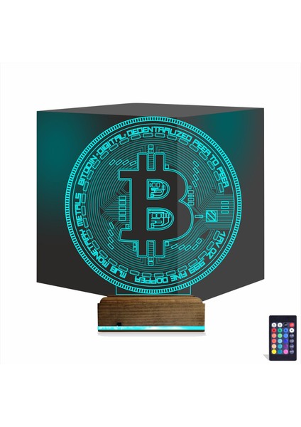Kirppi 3D Lamba Crypto Bitcoin Btc Masa Gece Lambası