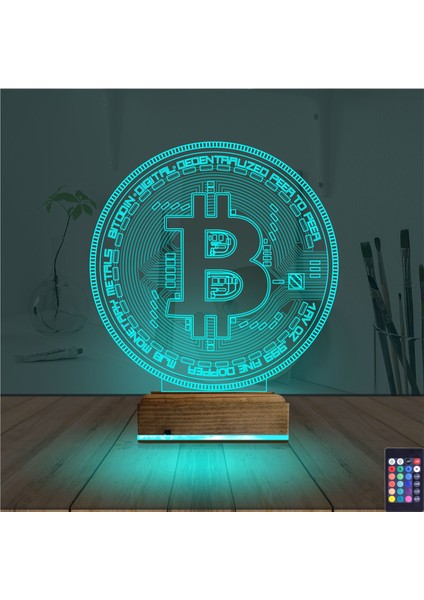 Kirppi 3D Lamba Crypto Bitcoin Btc Masa Gece Lambası modelleri