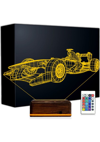 Kirppi 3D Lamba Formula F1 Yarış Arabası V2 Masa Gece Lambası