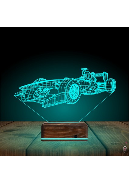 Kirppi 3D Lamba Formula F1 Yarış Arabası V2 Masa Gece Lambası modelleri