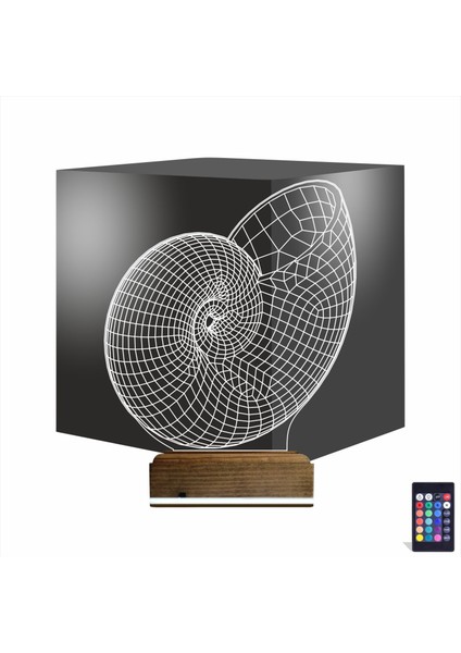 Kirppi 3D Lamba Deniz Kabuğu Masa Gece Lambası
