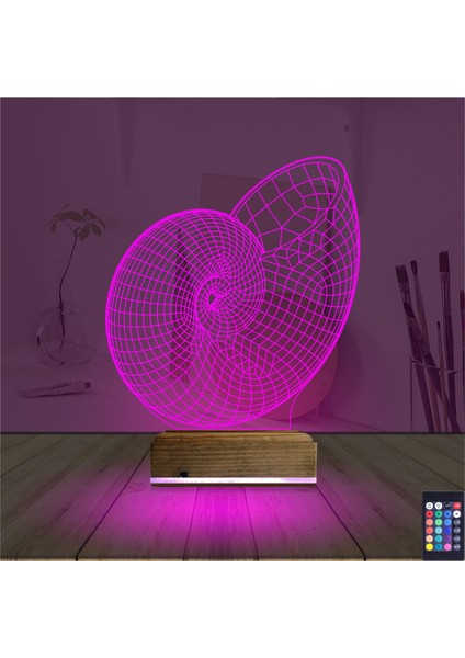 Kirppi 3D Lamba Deniz Kabuğu Masa Gece Lambası