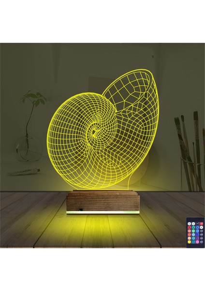 Kirppi 3D Lamba Deniz Kabuğu Masa Gece Lambası