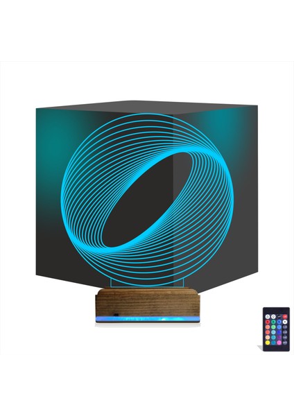 Kirppi 3D Lamba Geometrik Dekoratif V9 Masa Gece Lambası