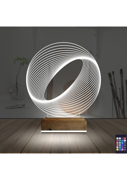 Kirppi 3D Lamba Geometrik Dekoratif V9 Masa Gece Lambası fiyatları