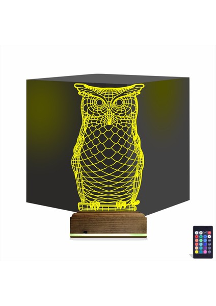 Kirppi 3D Lamba Baykuş Tasarım V1 Masa Gece Lambası