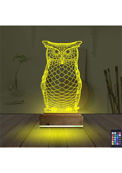 Kirppi 3D Lamba Baykuş Tasarım V1 Masa Gece Lambası indirimleri