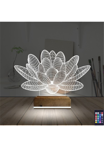 Kirppi 3D Lamba Lotus Çiçek Yoga Masa Gece Lambası fiyatları