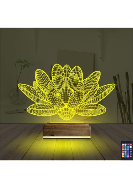Kirppi 3D Lamba Lotus Çiçek Yoga Masa Gece Lambası indirimleri