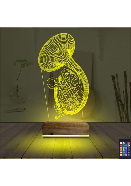 Kirppi 3D Lamba Korno Enstrüman Müzik Masa Gece Lambası indirimleri