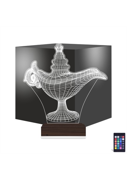 Kirppi 3D Lamba Alaaddin Sihirli Lamba Masa Gece Lambası