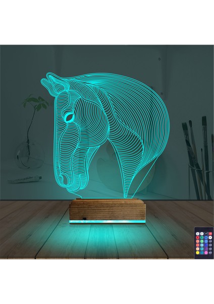 Kirppi 3D Lamba At Tasarım V2 Masa Gece Lambası modelleri