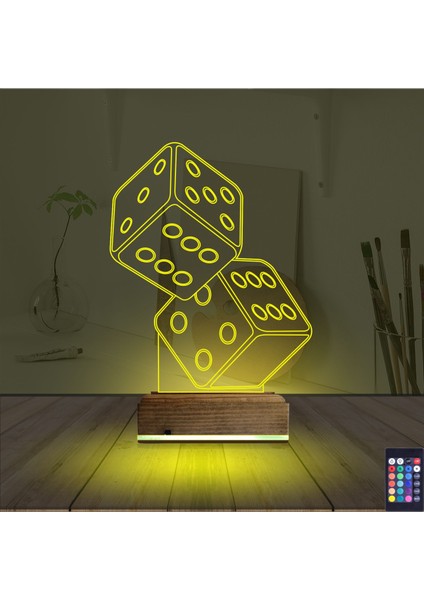 Kirppi 3D Lamba Zar Şans Masa Gece Lambası indirimleri