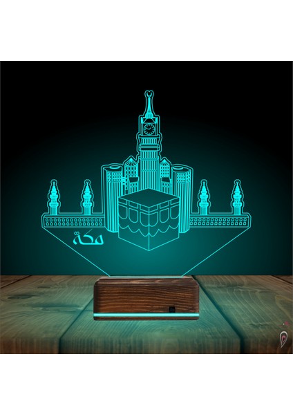 Kirppi 3D Lamba Kabe Mekke Masa Gece Lambası modelleri