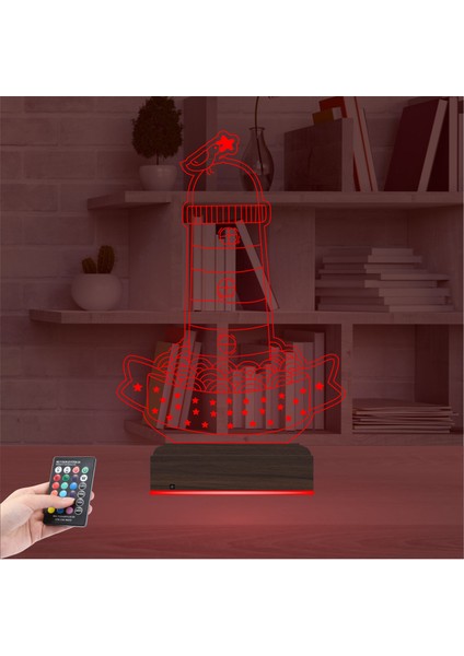 Kirppi 3D Lamba Deniz Feneri Kuş Masa Gece Lambası