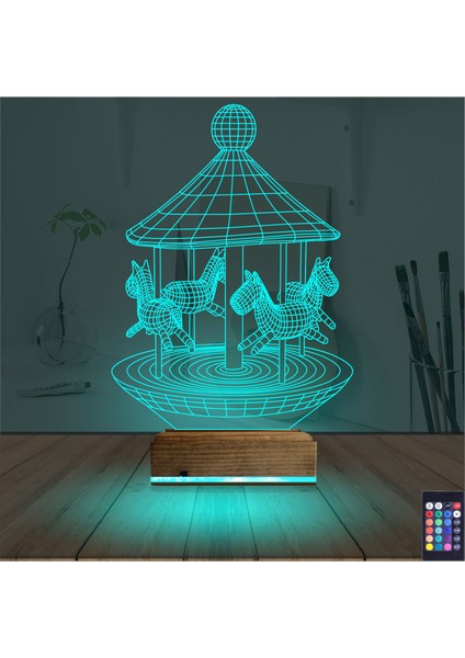 Kirppi 3D Lamba Atlı Karınca Çocuk Odası Masa Gece Lambası modelleri