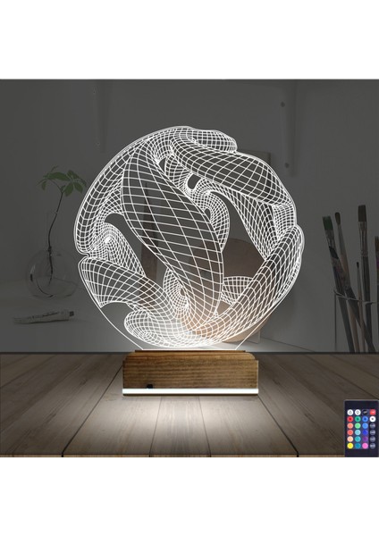 Kirppi 3D Lamba Geometrik Dekoratif V4 Masa Gece Lambası fiyatları