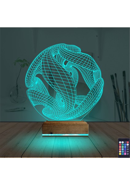 Kirppi 3D Lamba Geometrik Dekoratif V4 Masa Gece Lambası modelleri