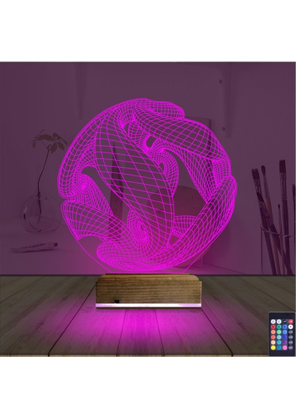 Kirppi 3D Lamba Geometrik Dekoratif V4 Masa Gece Lambası fırsatları