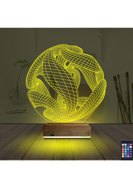 Kirppi 3D Lamba Geometrik Dekoratif V4 Masa Gece Lambası indirimleri
