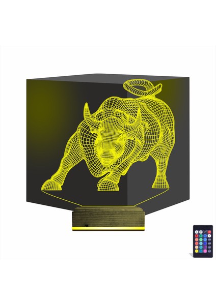 Kirppi 3D Lamba Boğa Burcu Masa Gece Lambası