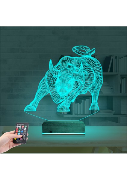 Kirppi 3D Lamba Boğa Burcu Masa Gece Lambası modelleri