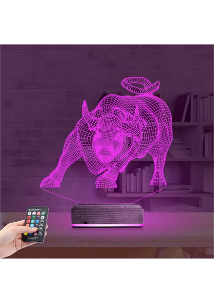 Kirppi 3D Lamba Boğa Burcu Masa Gece Lambası fırsatları