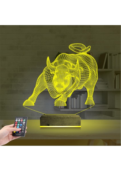 Kirppi 3D Lamba Boğa Burcu Masa Gece Lambası indirimleri