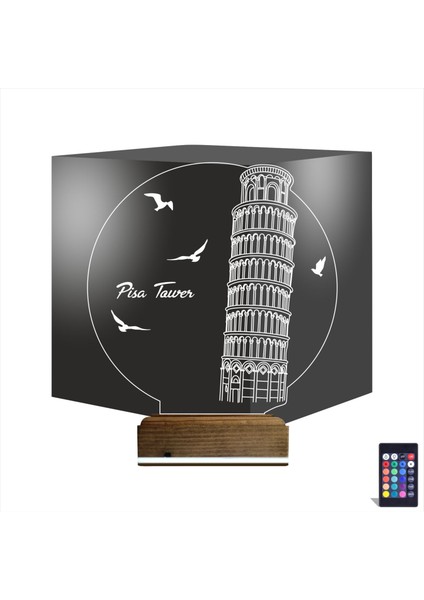 Kirppi 3D Lamba Pisa Kulesi Masa Gece Lambası