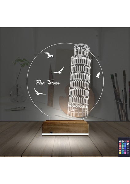 Kirppi 3D Lamba Pisa Kulesi Masa Gece Lambası fiyatları