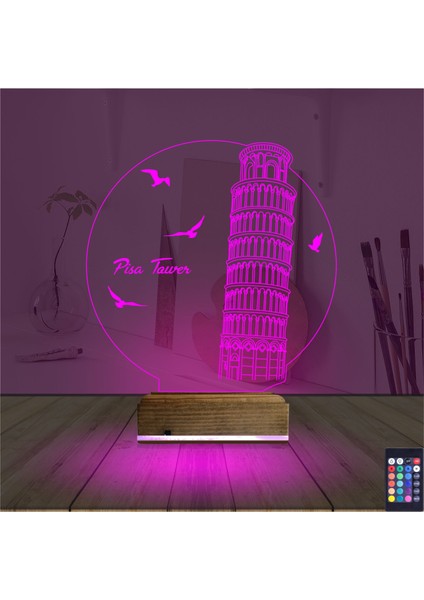 Kirppi 3D Lamba Pisa Kulesi Masa Gece Lambası fırsatları