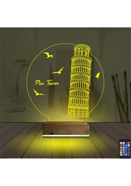 Kirppi 3D Lamba Pisa Kulesi Masa Gece Lambası indirimleri