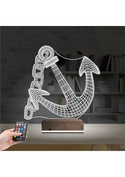 Kirppi 3D Lamba Denizci Çapa Kaptan V2 Masa Gece Lambası fiyatları