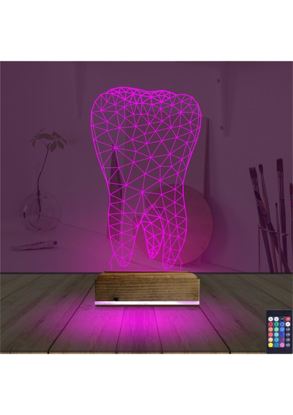 Kirppi 3D Lamba Diş V1 Masa Gece Lambası fırsatları